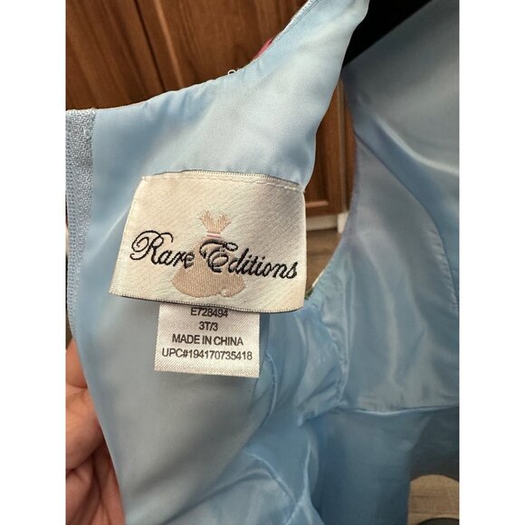 Rare Editions Toddler Blue & Pink Floral Mikado Dress Created for Macy's Size 3T - Picture 6 of 8